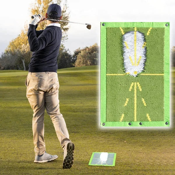 Divot Feedback Golf Mat with Impact Markers and Ground Stake, Portable Training Tool Zanny Home