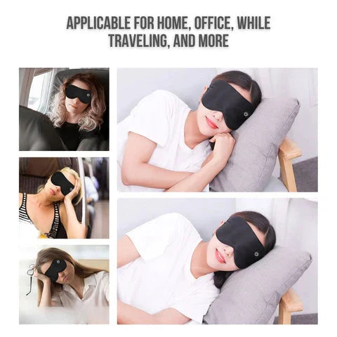 Heated Eye Mask with Rechargeable Battery and Removable Silk Cover, USB Charging Zanny Home