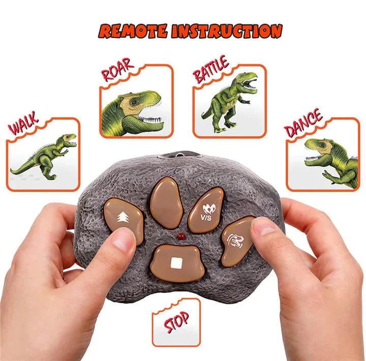 Remote Control Dinosaur Toy with Multi-Color LED Spikes and Roaring Sound, 17-Inch Zanny Home