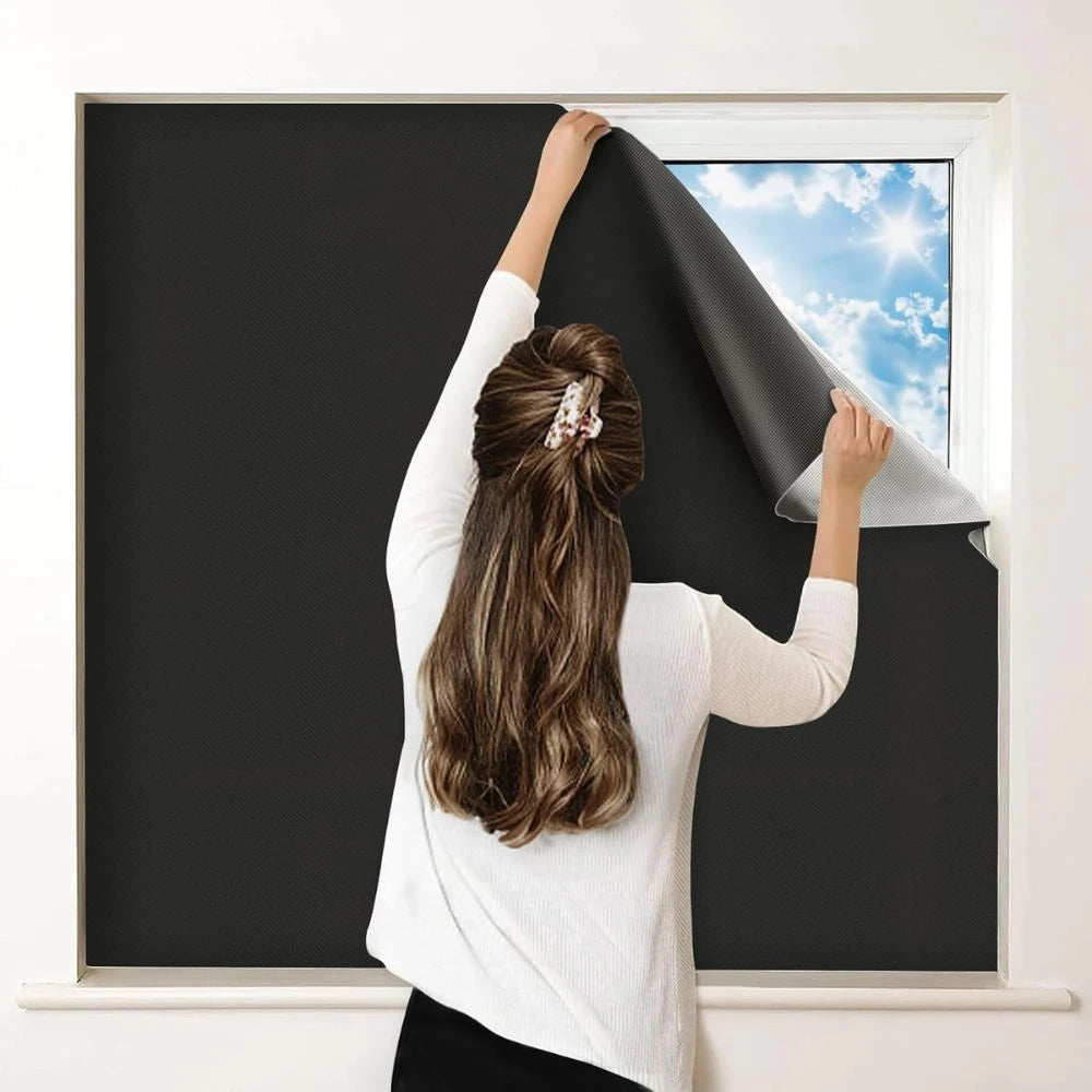 Blackout Window Film with Static Cling and Trim-to-Fit, Opaque Privacy Shade Zanny Home