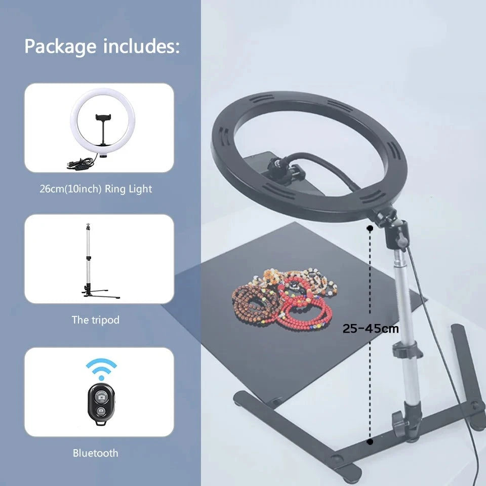 LED Ring Light with Adjustable Tripod and 360-Degree Phone Holder, USB Powered Zanny Home
