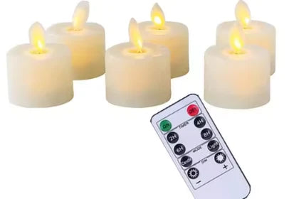 Flameless LED Candles with Remote Control and Realistic Flicker, Set of 6 Water-Resistant Zanny Home