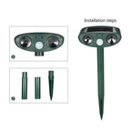 Solar Deer Repeller with Motion-Activated Ultrasonic Pulse and Flashing Light, 4-Pack Zanny Home