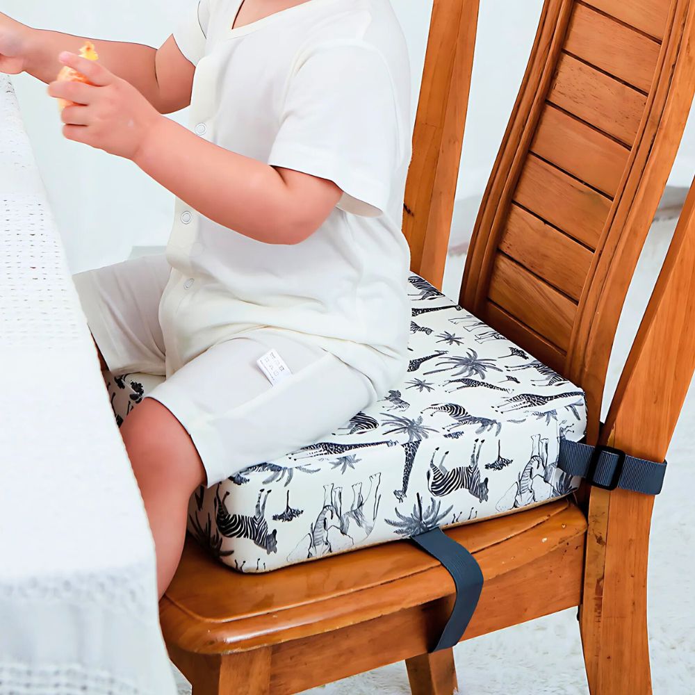 Travel Booster Seat with Foldable Lightweight Design and Adjustable Straps, Removable Cover Zanny Home