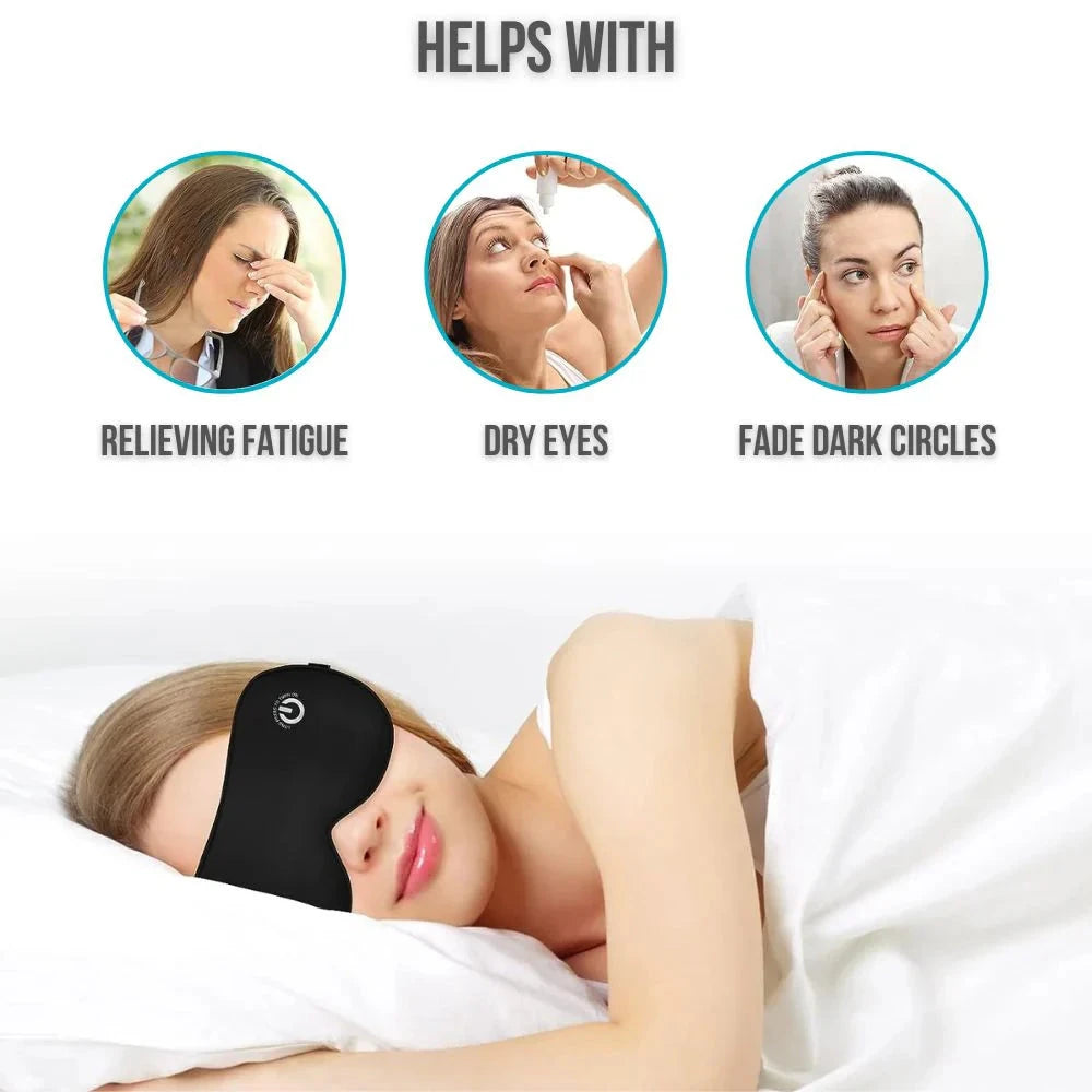 Heated Eye Mask with Rechargeable Battery and Removable Silk Cover, USB Charging Zanny Home