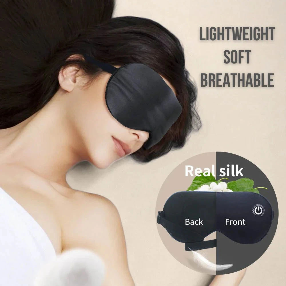 Heated Eye Mask with Rechargeable Battery and Removable Silk Cover, USB Charging Zanny Home