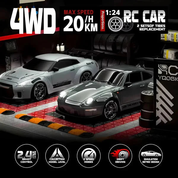 4WD RC Drift Car with LED Lights and Detachable Shell, Rechargeable Battery Zanny Home