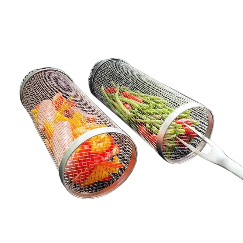 Rotating Grill Basket with Stainless Steel Body and Rotisserie Access, Dishwasher Safe Zanny Home