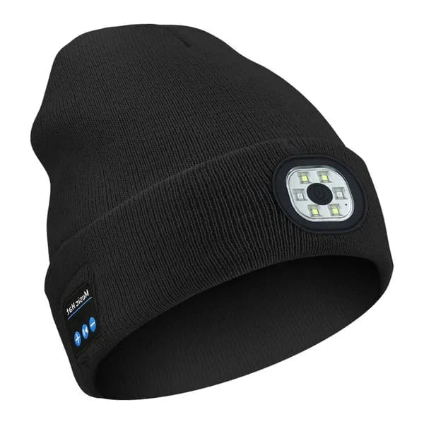 Bluetooth Beanie with Built-In LED Light and Hands-Free Audio, Removable Module Zanny Home