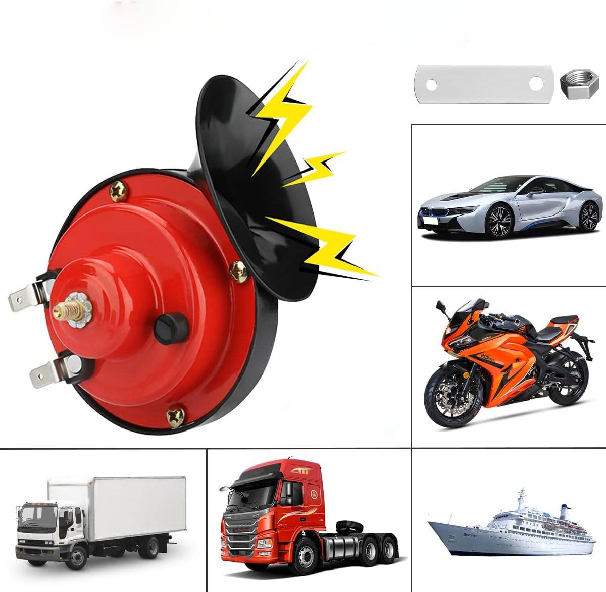 12V Train Horn with Dual-Tone Sound and Weatherproof ABS Housing, Mounting Kit Included Zanny Home