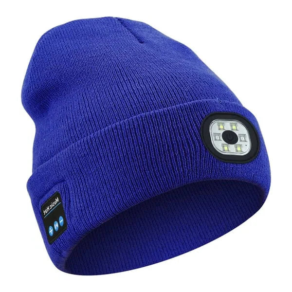 Bluetooth Beanie with Built-In LED Light and Hands-Free Audio, Removable Module Zanny Home