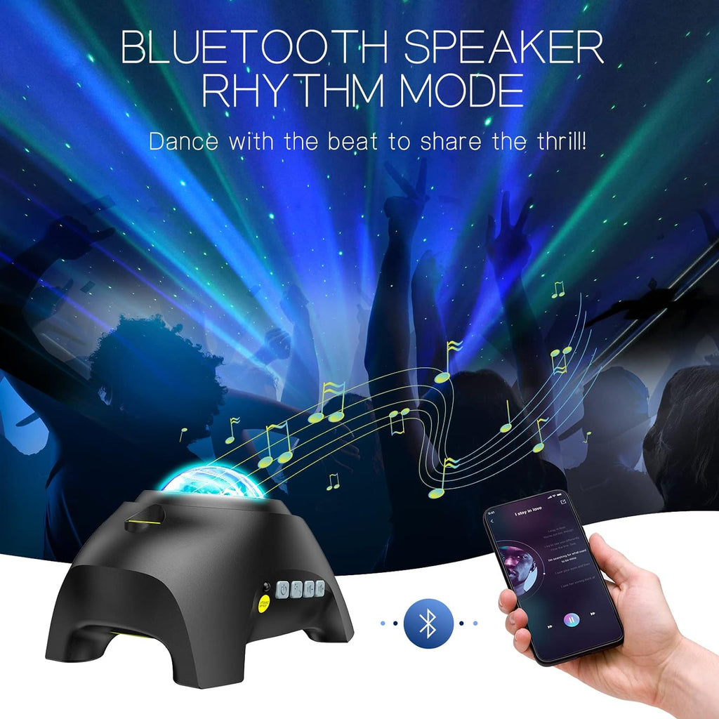 Northern Lights Projector with Bluetooth Speaker and Rhythm Sync, Remote Control Zanny Home