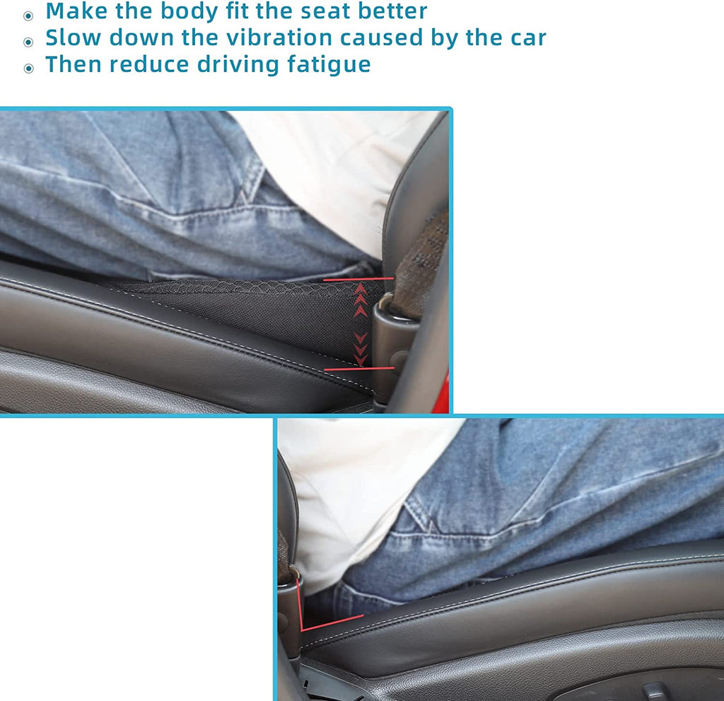 Car Seat Cushion with 3.5-Inch Memory Foam Boost and Contoured Support, Removable Cover Zanny Home