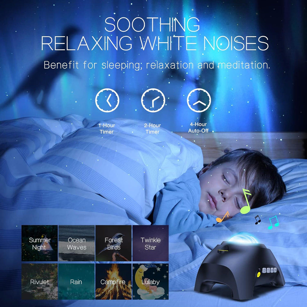 Northern Lights Projector with Bluetooth Speaker and Rhythm Sync, Remote Control Zanny Home