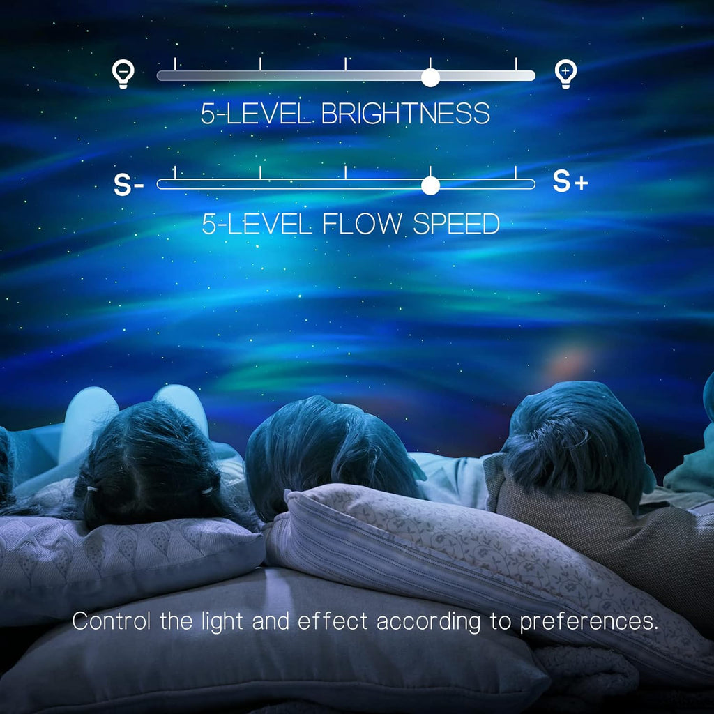 Northern Lights Projector with Bluetooth Speaker and Rhythm Sync, Remote Control Zanny Home