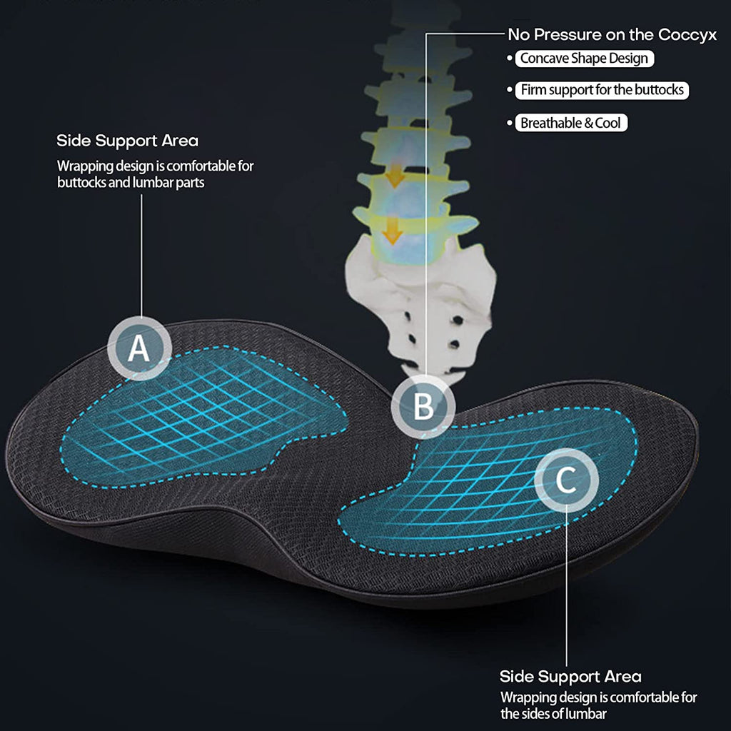 Car Seat Cushion with 3.5-Inch Memory Foam Boost and Contoured Support, Removable Cover Zanny Home