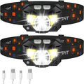 Rechargeable Headlamp with Motion Sensor and 1200-Lumen Output, Water Resistant, 2-Pack Zanny Home