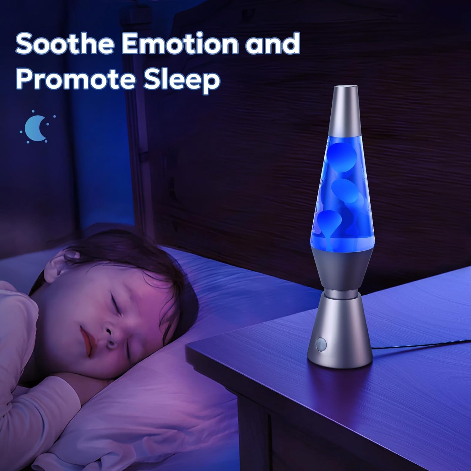 Color Changing Lava Lamp with 17 RGBW LED Colors and Remote, 14.5in Metallic Base Zanny Home