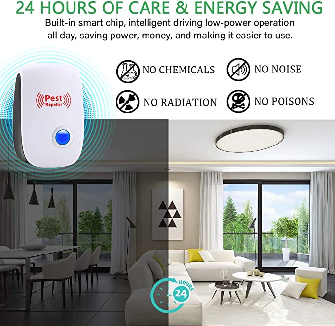 Ultrasonic Rodent Repeller with Adaptive Frequency and Plug-In Design, 800 Sq Ft Coverage Zanny Home
