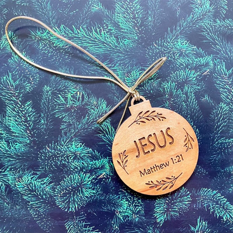 Advent Ornaments with Scripture Names and Wooden Hanging Set, 12 or 25 Pieces Zanny Home