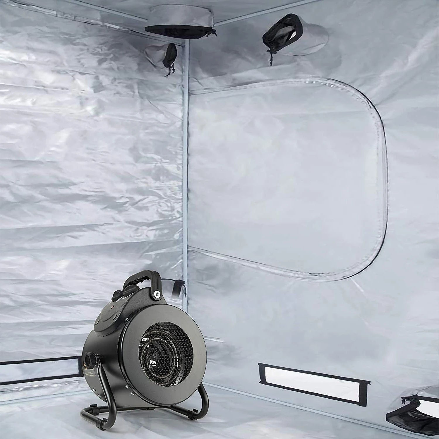 Greenhouse Heater with IPX4 Splash Resistance and Metal Housing, 1500W Zanny Home