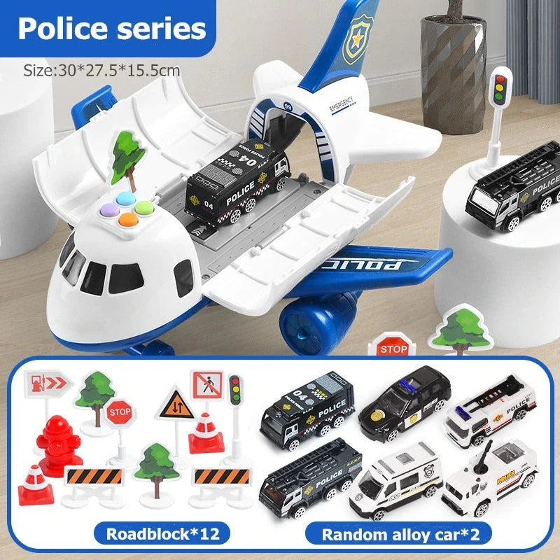Airplane Playset with Lights, Sound and Friction Vehicles, Extra-Large Play Area Zanny Home
