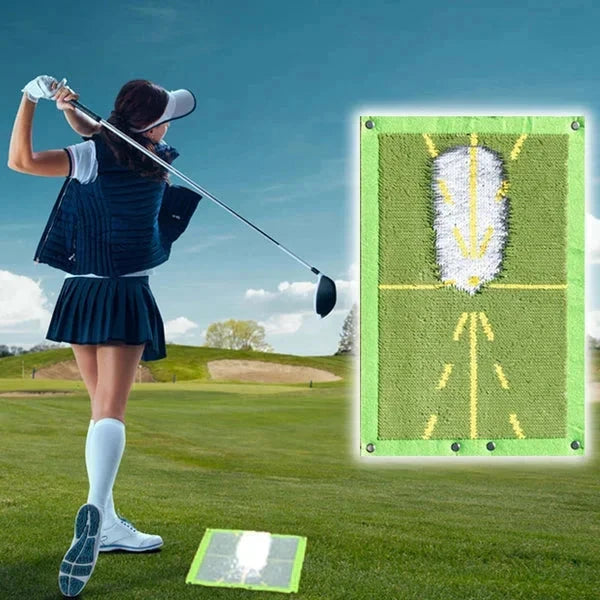 Divot Feedback Golf Mat with Impact Markers and Ground Stake, Portable Training Tool Zanny Home