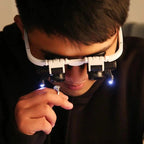 LED Magnifier Headset with Three Interchangeable Lenses and Adjustable Headband, 8x 15x 23x Zanny Home