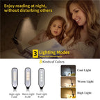 Clip-On Reading Lamp with 3 Color Modes and Adjustable Dimming, Rechargeable Battery Zanny Home