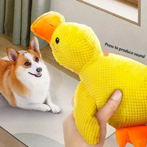 Plush Duck Dog Toy with Deep Quack Sound and Reinforced Stitching, Machine Washable Zanny Home