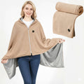 Heated Shawl with Eight-Zone Carbon Fiber Heating and Zipper Closure, USB-C Power Zanny Home