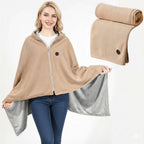 Heated Shawl with Eight-Zone Carbon Fiber Heating and Zipper Closure, USB-C Power Zanny Home