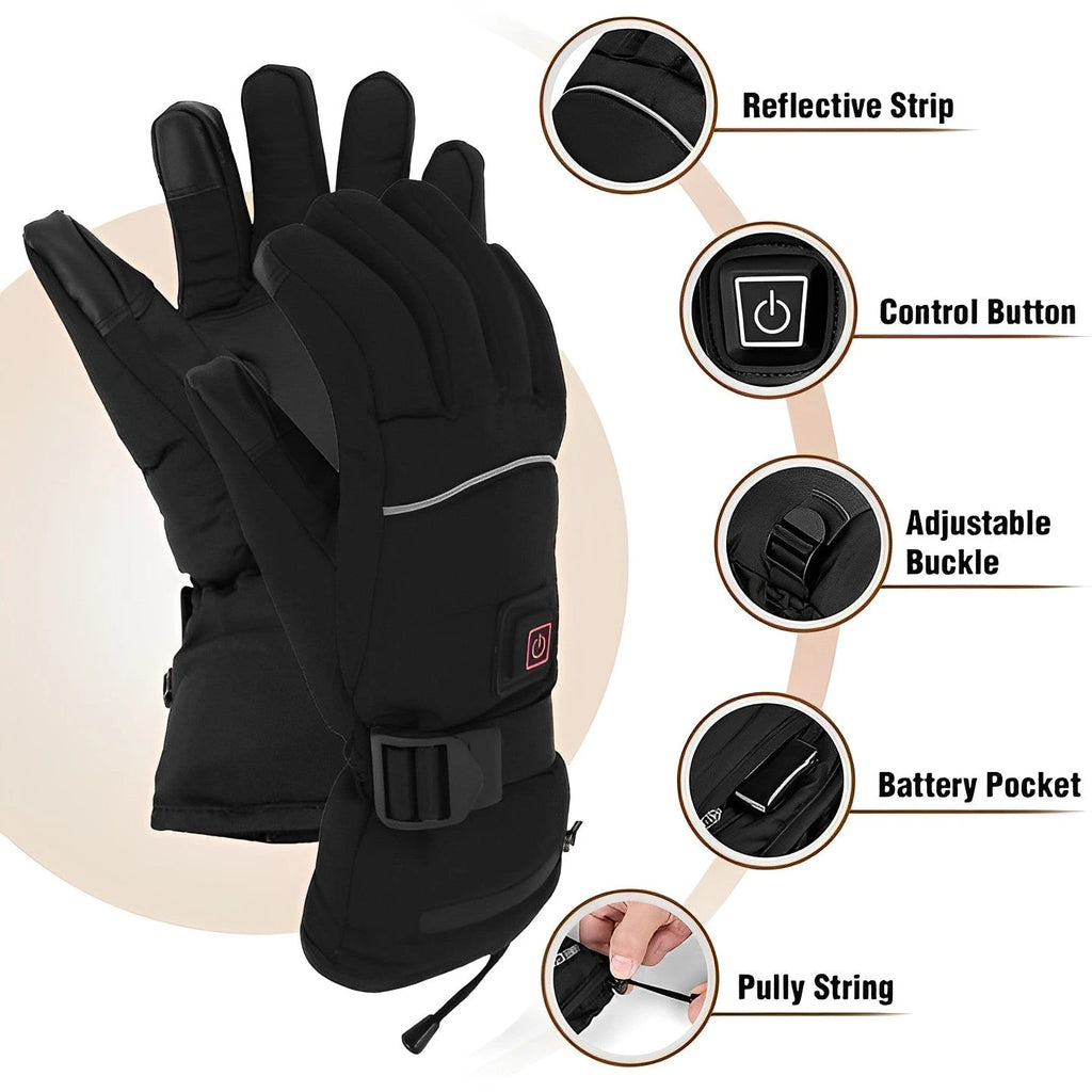 Rechargeable Heated Gloves with USB Charging and Water-Resistant Palms, 8-Hour Runtime Zanny Home