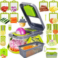 Vegetable Slicer with Interchangeable Blades and Built in Container, Non-Slip Base Zanny Home