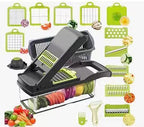 Vegetable Slicer with Interchangeable Blades and Built in Container, Non-Slip Base Zanny Home