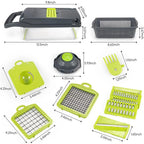 Vegetable Slicer with Interchangeable Blades and Built in Container, Non-Slip Base Zanny Home