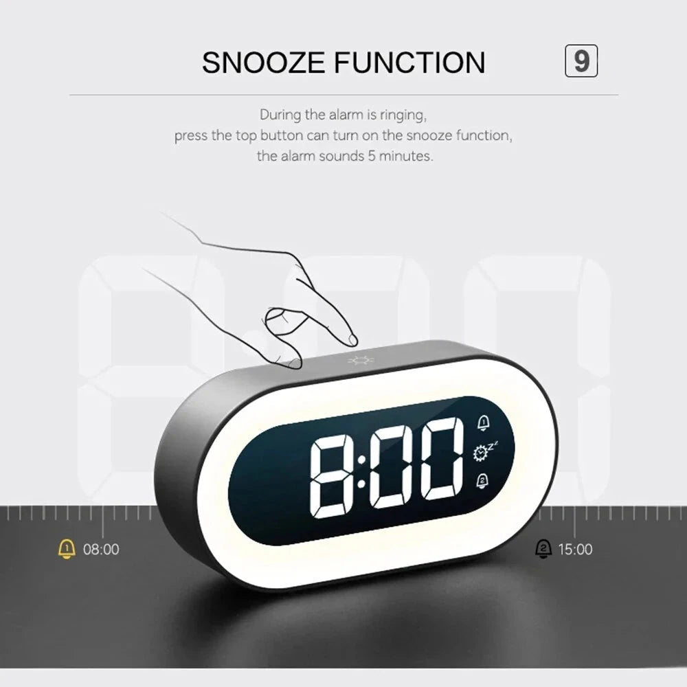 Sunrise Alarm Clock with Dimmable Wake Light and Nature Sounds, Rechargeable USB-C Battery Zanny Home