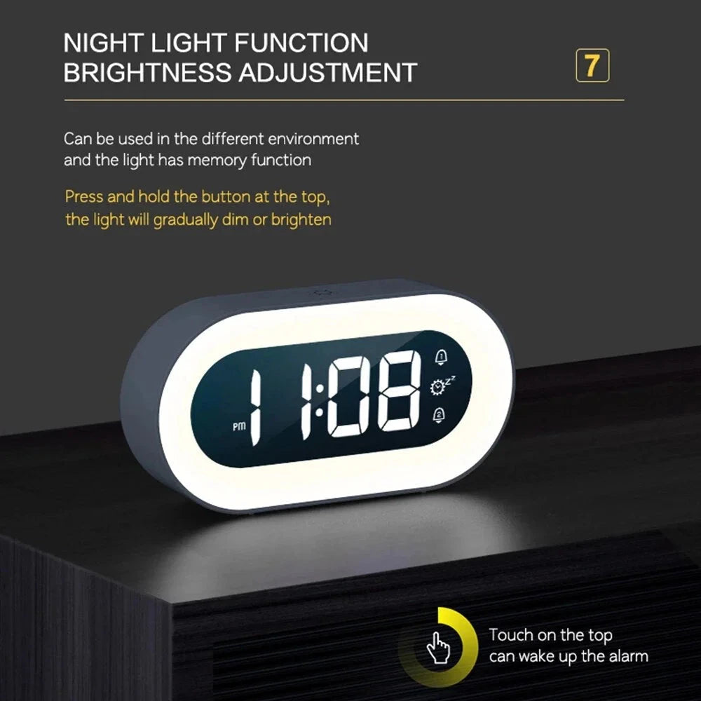 Sunrise Alarm Clock with Dimmable Wake Light and Nature Sounds, Rechargeable USB-C Battery Zanny Home