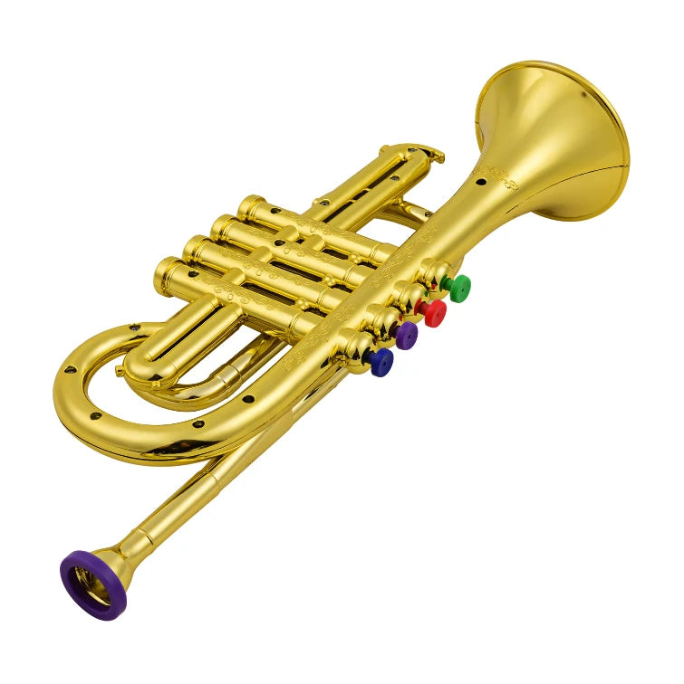 Toy Trumpet with Four Color-Coded Keys and Lightweight Design, Child-Safe Plastic Zanny Home