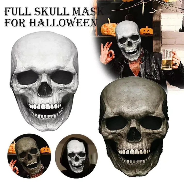 Realistic Skull Mask with Movable Jaw and Full Head Latex Fit, Lifelike Detail Zanny Home