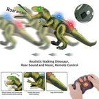 Remote Control Dinosaur Toy with Multi-Color LED Spikes and Roaring Sound, 17-Inch Zanny Home