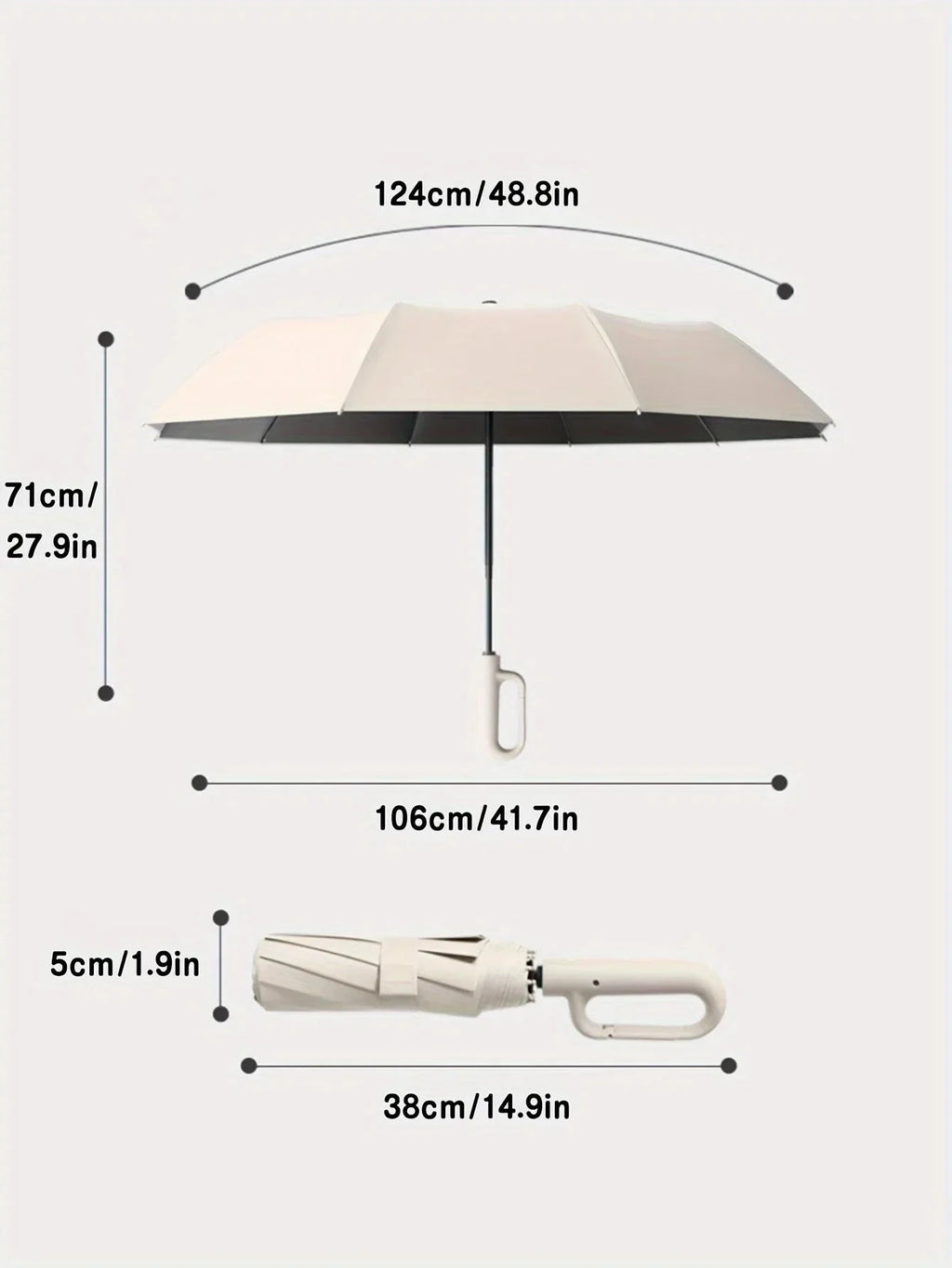 Compact Travel Umbrella with Reinforced Frame and Automatic One-Touch, Waterproof Canopy Zanny Home