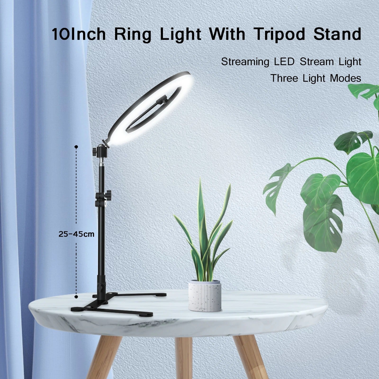 LED Ring Light with Adjustable Tripod and 360-Degree Phone Holder, USB Powered Zanny Home