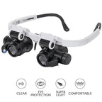 LED Magnifier Headset with Three Interchangeable Lenses and Adjustable Headband, 8x 15x 23x Zanny Home