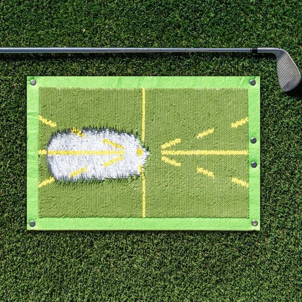 Divot Feedback Golf Mat with Impact Markers and Ground Stake, Portable Training Tool Zanny Home