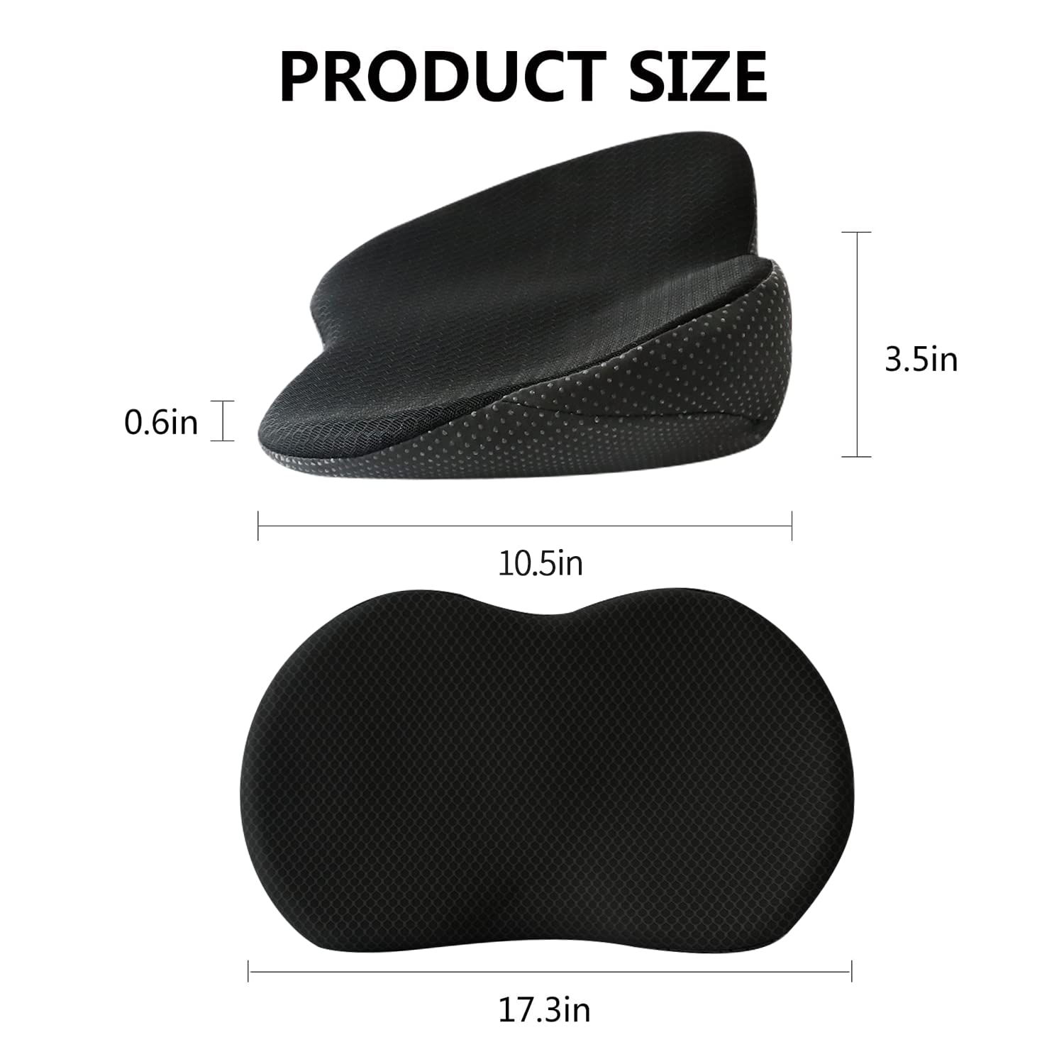 Car Seat Cushion with 3.5-Inch Memory Foam Boost and Contoured Support, Removable Cover Zanny Home