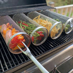 Rotating Grill Basket with Stainless Steel Body and Rotisserie Access, Dishwasher Safe Zanny Home