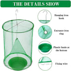 Hanging Fly Trap with All-Natural Bait and Reusable Expandable Design, 10 Baits Zanny Home
