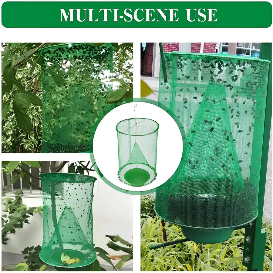 Hanging Fly Trap with All-Natural Bait and Reusable Expandable Design, 10 Baits Zanny Home
