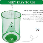 Hanging Fly Trap with All-Natural Bait and Reusable Expandable Design, 10 Baits Zanny Home